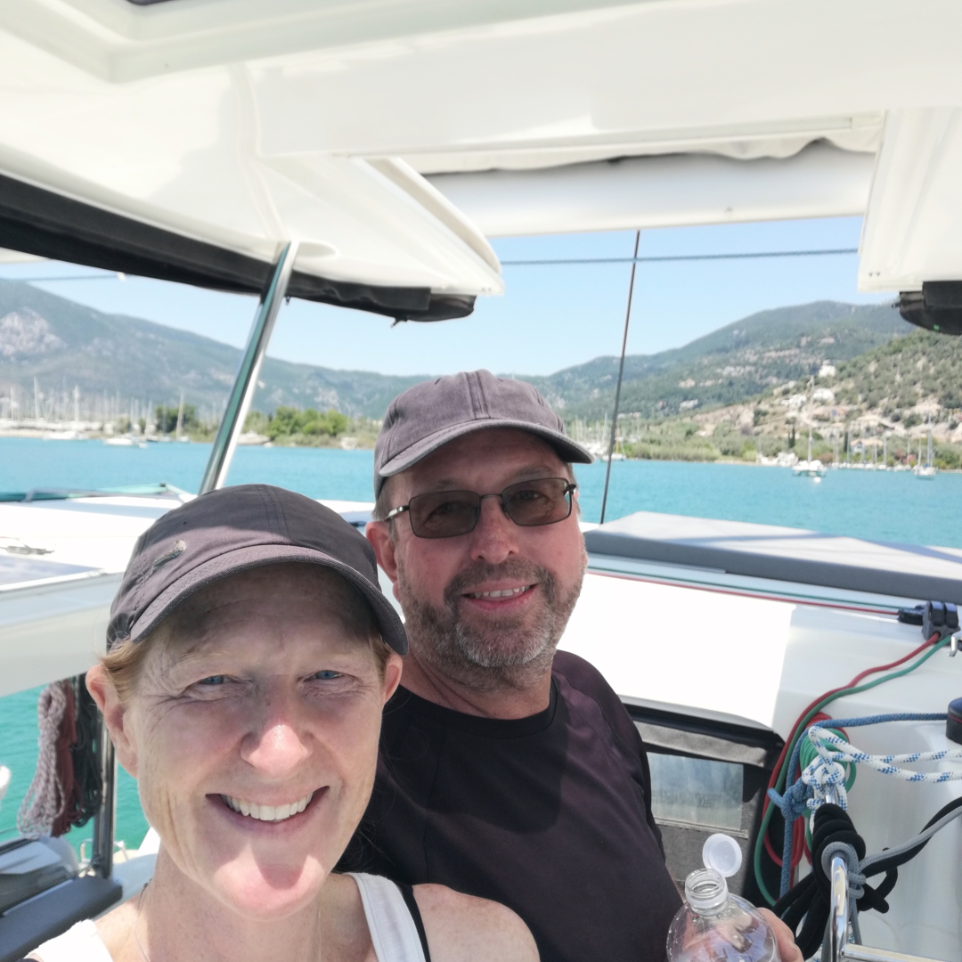Catamaran JOY near Meganisi.
